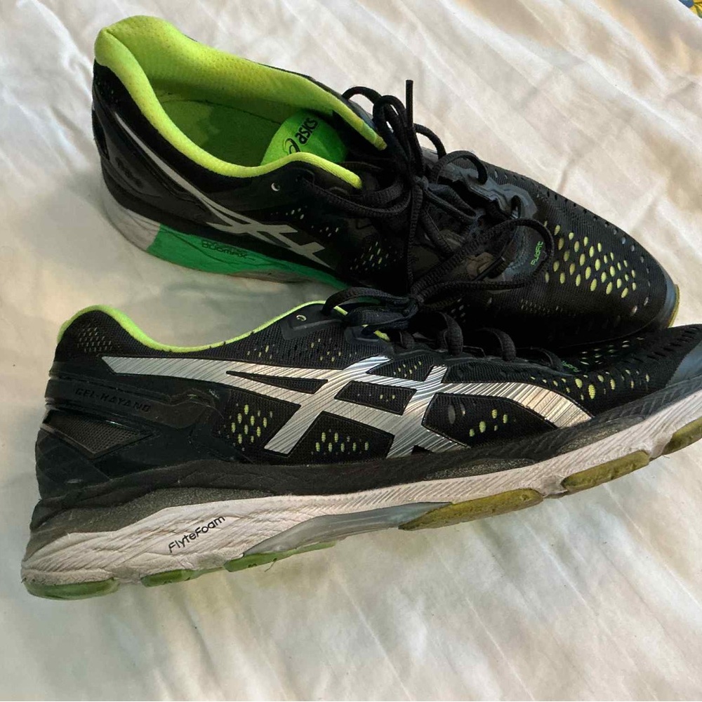 ASICS Men's Black and Lime Athletic Shoes